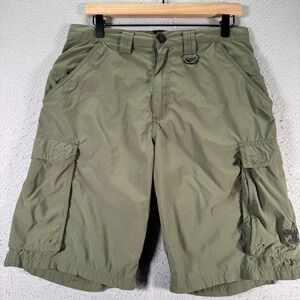 Boy Scout Of America Centennial Cargo Shorts Adult Small Green Supplex Nylon 11"